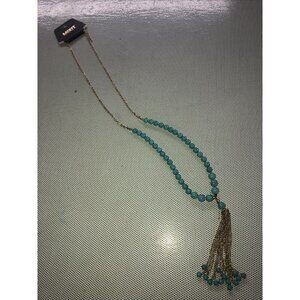 New Turquoise Beaded Boho Tassel Necklace by MIXIT